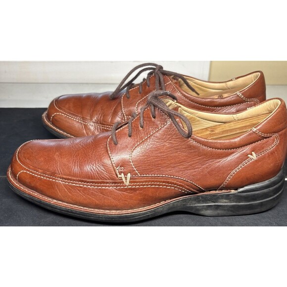 JOHNSTON & MURPHY MENS LACE UP LEATHER DRESS SHOES BROWN 20-01910 SIZE 10M - Picture 2 of 6